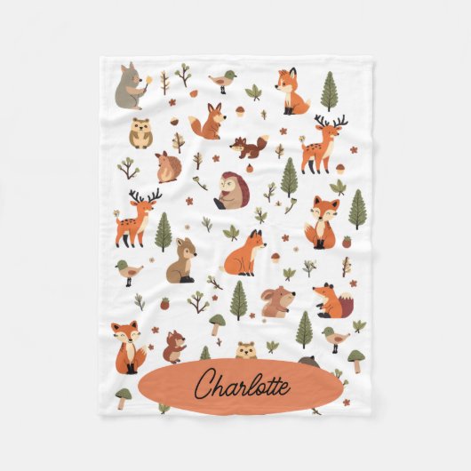 Boho-Wald-Personalisierte Babydecke Fleecedecke (Vorderseite)