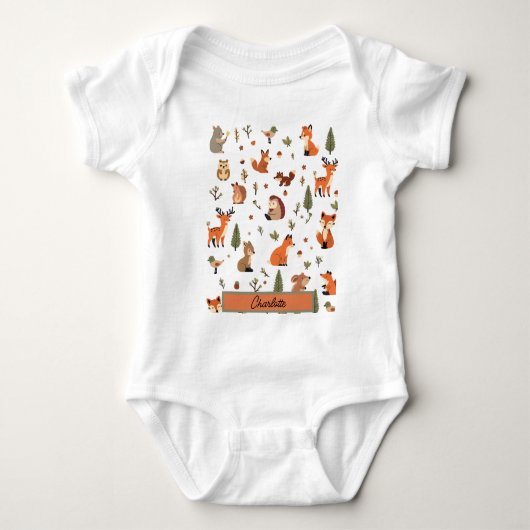 Boho-Wald-Personalisiertes Baby Strampler (Vorderseite)