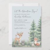 Boho-Wald-Tier-Wald-Baby-Party Einladung (Vorderseite)