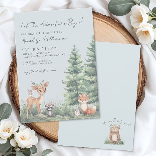 Boho-Wald-Tier-Wald-Baby-Party Einladung