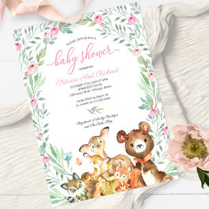 Boho-Wald-Wald-Freunde-Baby-Party Einladung