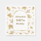 Boho-Wald-Wild-One-Geburtstag Serviette (Vorderseite)