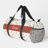 Boho-Wald-Winterbeeren-Monogramm Duffle Bag (Rechte Ecke)