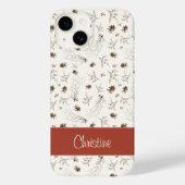 Boho-Wald-Winterbeeren-Muster Case-Mate iPhone Hülle (Rückseite)