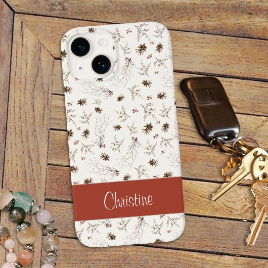 Boho-Wald-Winterbeeren-Muster Case-Mate iPhone Hülle