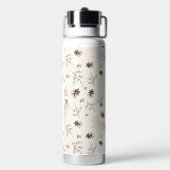 Boho-Wald-Winterbeeren-Muster Trinkflasche (Hinten)