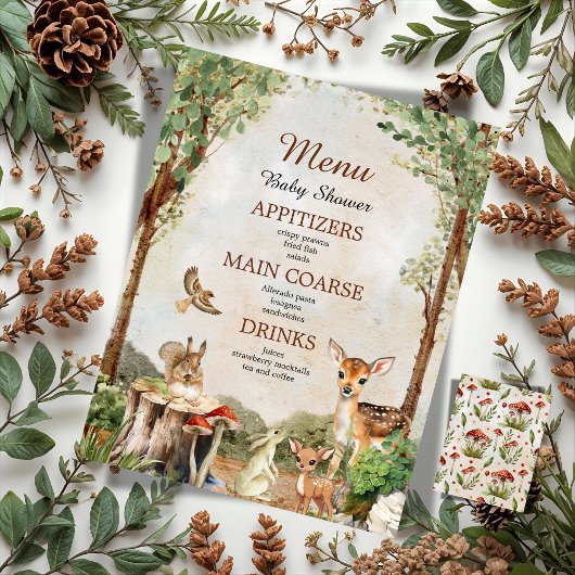 Boho Wald Woodland Tiere Rustic Baby Dusche Flyer