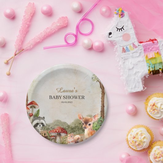 Boho Wald Woodland Tiere Rustic Baby Dusche Pappteller (Party)