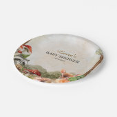 Boho Wald Woodland Tiere Rustic Baby Dusche Pappteller (Schrägansicht)