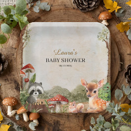 Boho Wald Woodland Tiere Rustic Baby Dusche Pappteller