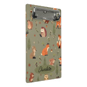 Boho-Waldlandschaft personalisiert Mini Klemmbrett (Schrägansicht)