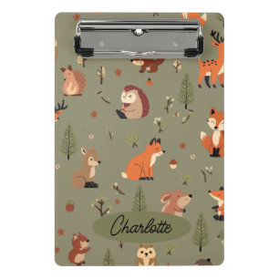 Boho-Waldlandschaft personalisiert Mini Klemmbrett