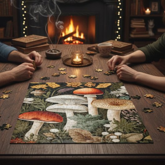 Boho-Waldpilze-Wildblumengarten Puzzle