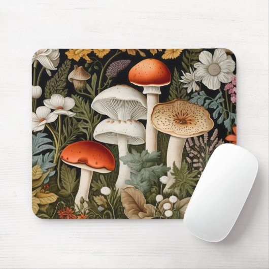 Boho-Waldpilze-Wildblumengarten-Sport Mousepad (Mit Mouse)