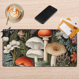 Boho-Waldpilze-Wildblumengarten-Sport Schreibtischunterlage