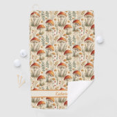 Boho-Waldpilzmuster Golfhandtuch (Insitu)