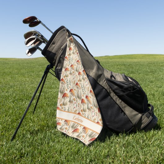 Boho-Waldpilzmuster Golfhandtuch (Gras)