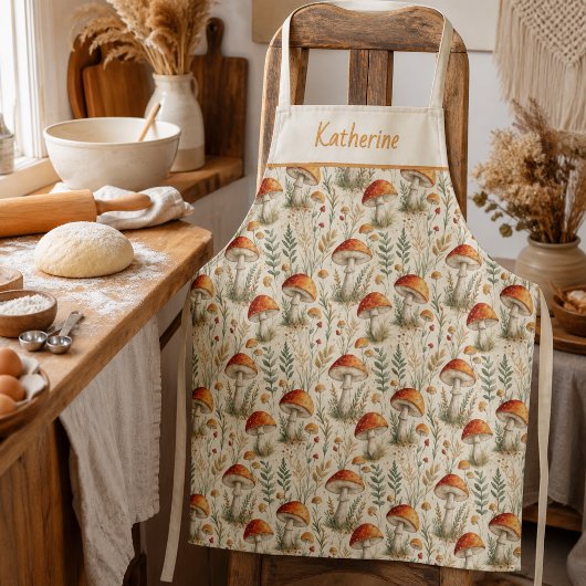 Boho-Waldpilzmuster Schürze