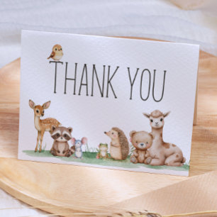 Boho-Waldtiere-Baby-Party Dankeskarte