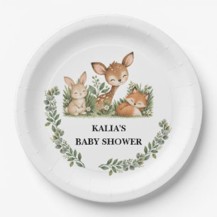 Boho-Waldtiere-Baby-Party Pappteller
