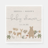Boho-Waldtiere-Baby-Shower-Servietten Serviette (Vorderseite)