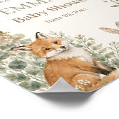 Boho-Waldtiere-Baby-Shower-Willkommensschild Poster (Ecke)