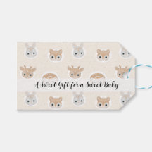 Boho-Waldtiere-Muster-Geschenkanhänger für Baby Sh