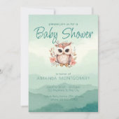 Boho Waldtiere niedlich Blütendusche Einladung (Vorderseite)