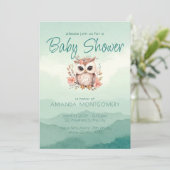 Boho Waldtiere niedlich Blütendusche Einladung (Stehend Vorderseite)