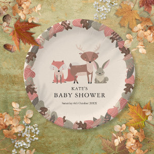 Boho-Waldtiere Wald Baby Shower Pappteller
