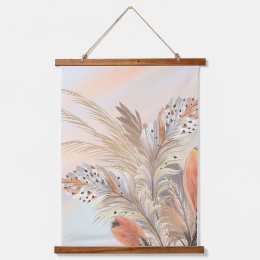 Boho Wall Art Wandteppich Mit Holzrahmen (Vorderseite)