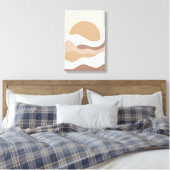 Boho-Wandkunst in Beige – Minimalistisches Poster Leinwanddruck (Insitu (Schlafzimmer))