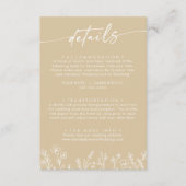 Boho Warm Beige Wildflower Wedding Details  Begleitkarte (Vorderseite)