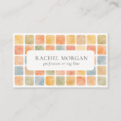 Boho Warm Pastel Tiles Pottery Clay QR CODE Visitenkarte (Vorderseite)