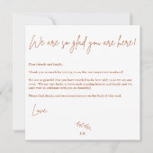 Boho Warm Wedding Welcome Card Einladung (Vorderseite)