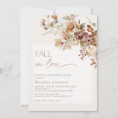 Boho Warme Fall Blumenfall in Liebe Brautparty Einladung (Vorderseite)