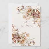 Boho Warme Fall Blumenfall in Liebe Brautparty Einladung (Rückseite)