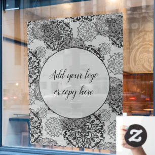 Boho Warme Graue Mandalas Fensteraufkleber
