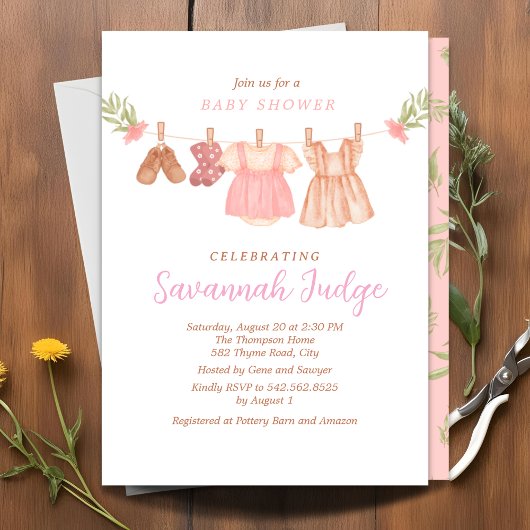 Boho Wäscheleine hellrosa Einladung