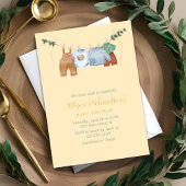 Boho Wäscheleine Pasta Aquarell Babydusche Einladung