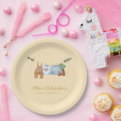 Boho Wäscheleine Pastellgelbe Papierplatte Pappteller (Party)