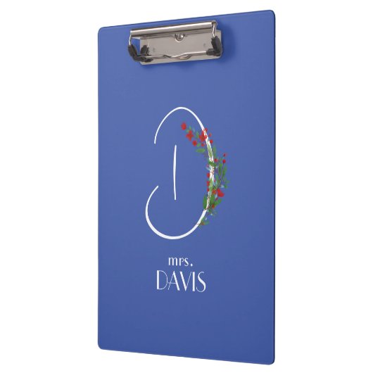 Boho wassercolor monogramm Letter D Klemmbrett (Links)