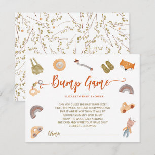 Boho-Wasserfarbe-Baby-Shower-Bump-Spiel-Einschluss Begleitkarte