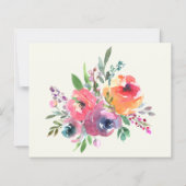 Boho Wasserfarbe Blume Elegante Hochzeit (Rückseite)