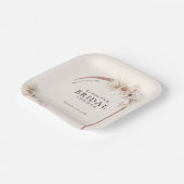 Boho-Wasserfarbe-Blumen- Moderne Bogen-Brautjungge Pappteller (Gewinkelt)