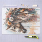 Boho Wasserfarbe Blumenzauber Pferdegewebe Papier (Handwerk)