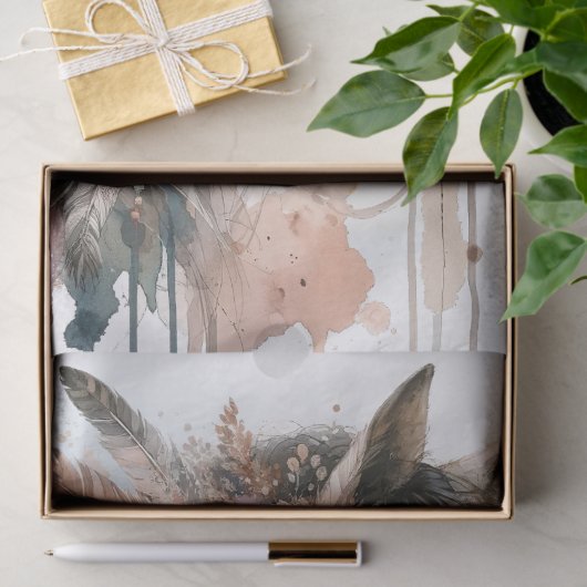 Boho Wasserfarbe Blumenzauber Pferdegewebe Papier (Geschenk)