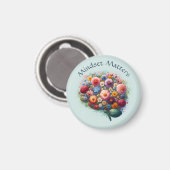 Boho Wasserfarbe Blumenzettel Magnet (Vorderseite/Rückseite)