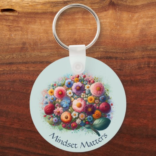 Boho Wasserfarbe Blumenzettel Schlüsselanhänger (Vorderseite)