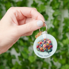 Boho Wasserfarbe Blumenzettel Schlüsselanhänger